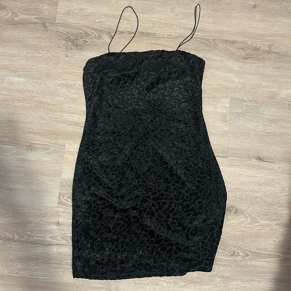 Black cheetah print mini dress, strappy, Wild fable
